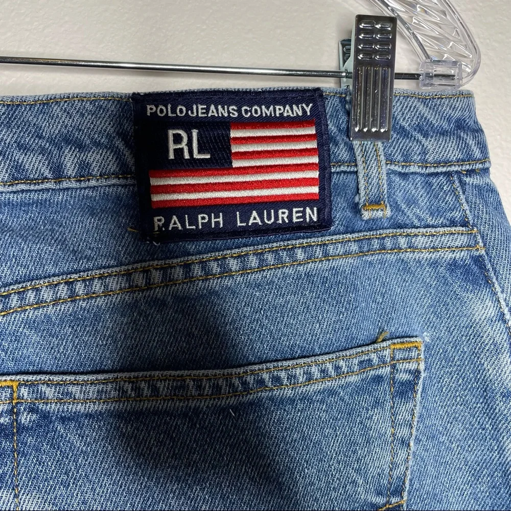 VTG Polo Ralph Lauren Banner Jeans Relaxed Leg Denim Blue Mens Sz 14x31 - Picture 7 of 7
